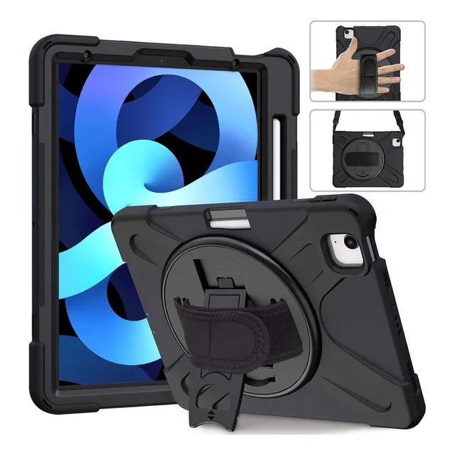 Funda Uso Rudo Caidas Para Ipad Air 4 10.9   Con Correa Negro