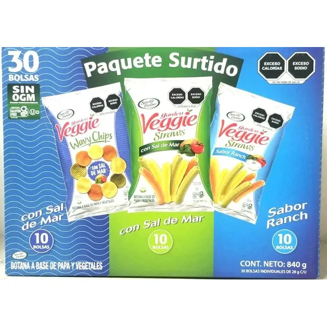 Veggie Papas Fritas Empaque Surtido 30 Piezas Msi