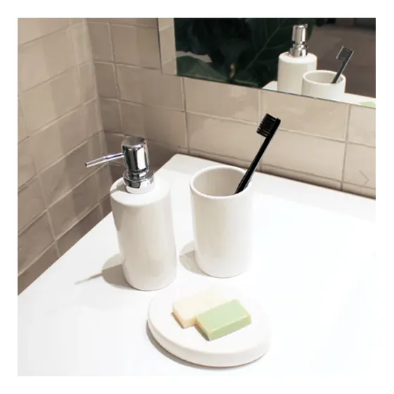 Set De Accesorios De Cerámica Para El Baño (3 Piezas)