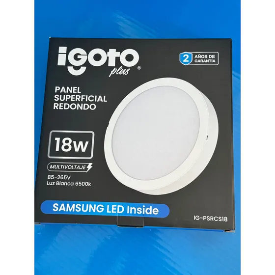 Panel Led 18w Redonda Superficial 6500k