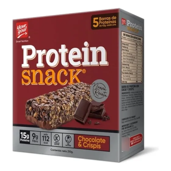 Box 5 Barras Protein Snack 15g Chocolate Crispi Your Goal