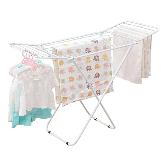 Varal De Chão Grande Retrátil 40kg Roupas Lençol Toalha Cama Cor Branco