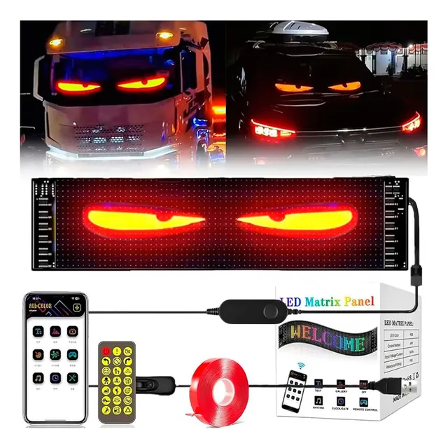 Panel Pantalla Led Programable 37x9cm Ojos P/camion