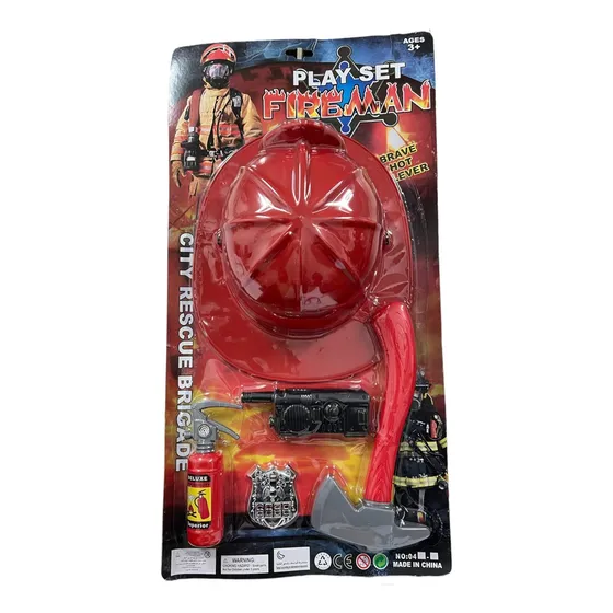 Bomberos Super Set C/hacha Casco Y Accesorios 53383