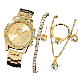 Kit Reloj De Mujer Con Accesorios 6 Piezas De Acero Inoxidab Kit Reloj De Mujer Con Accesorios 6 Piezas De Acero Inoxidab