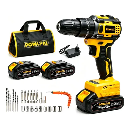 Furadeira E Parafusadeira Eletrica Profissional Sem Escova Amarelo 127/220v 50hz/60hz