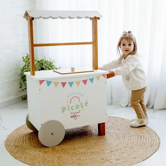 Carrinho De Picolé De Brinquedo 65cm X 37cm X 100cm Wt