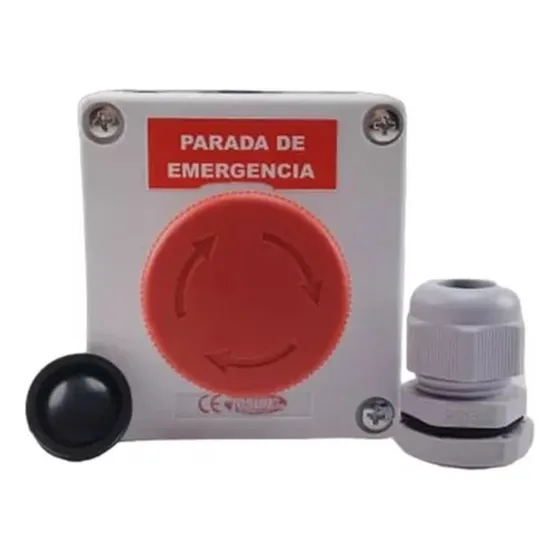 Pulsador Parada De Emergencia Con Caja Boton Tipo Hongo  