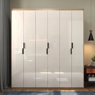 Guarda-roupa Roupeiro 200x180cm Casal 6 Portas 2 Gavetas Madeirado E Off White - Espaço Amplo E Estilo Moderno Guarda-roupa Roupeiro 200x180cm Casal 6 Portas 2 Gavetas Madeirado E Off White - Espaço Amplo E Estilo Moderno