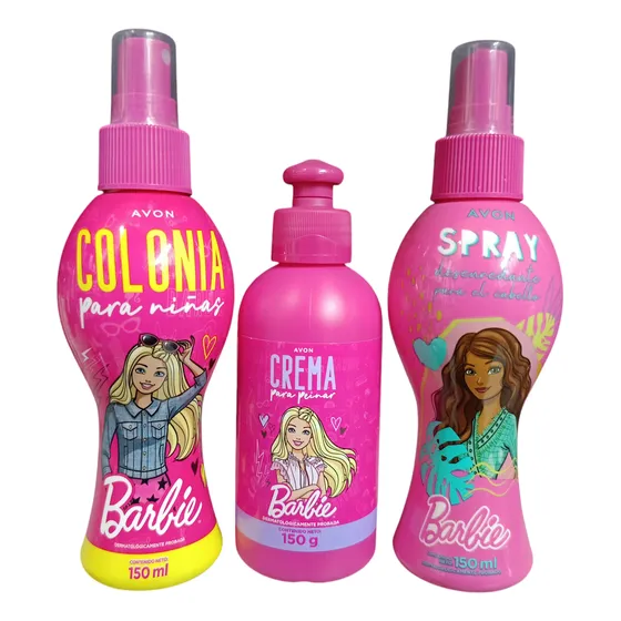 Colonia + Crema Peinar + Desenredante Barbie Avon