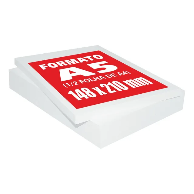 3000 Folhas Papel Offset Branco 75g Formato A5