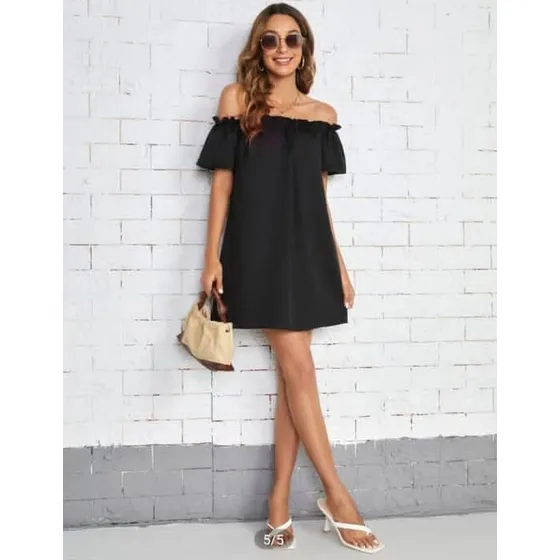 Vestido Hombros Descubiertos Nuevo Talla L De Shein