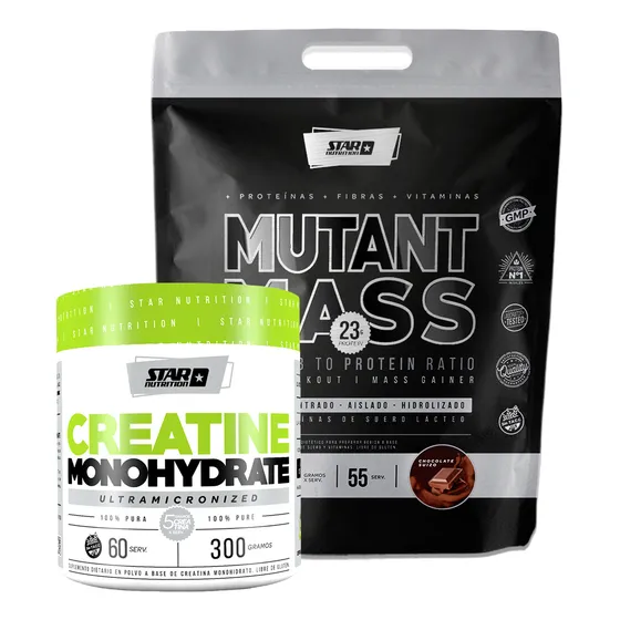 Combo Star Nutrition: Mutant Mass Chocolate + Creatina