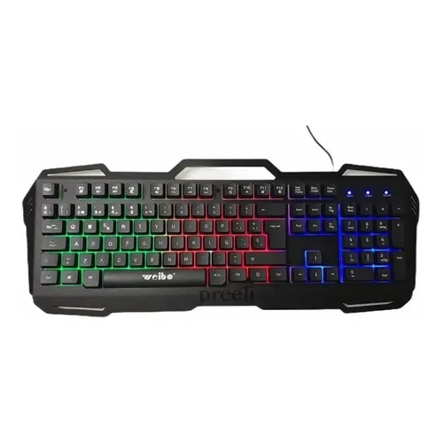 Teclado Membrana Gamer Weibo Wb-539 Negro Retroiluminado Rgb