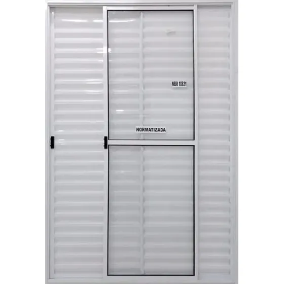 Porta Balcão 3 Fls 2,10x1,50 Alumínio Branco C/trinco