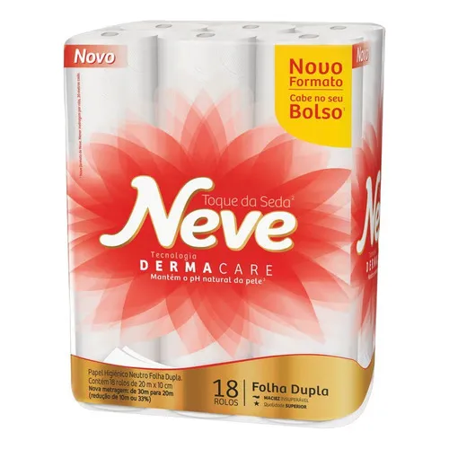 Papel Higiênico Toque De Seda Folha Dupla 18 Unidades Neve