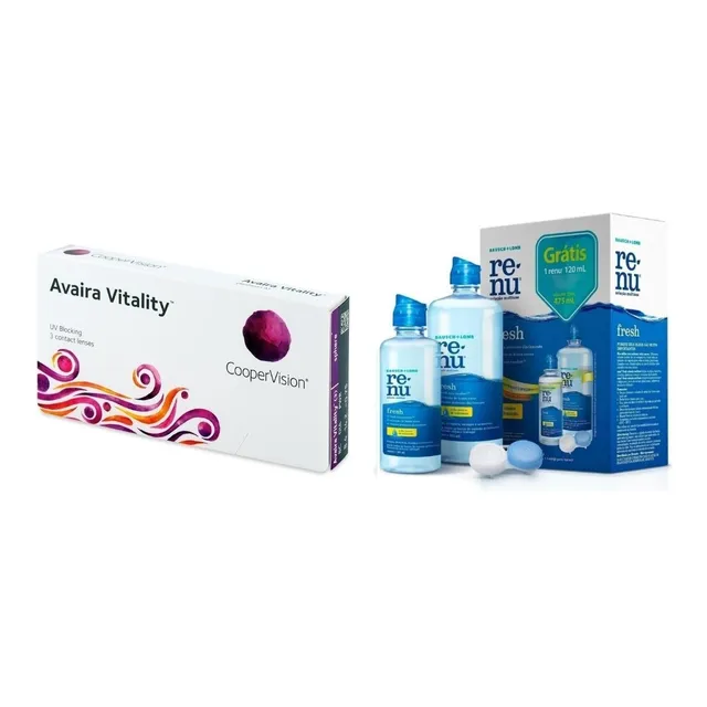 Lente De Contato Avaira Com Grau Coopervision + Kit Renu