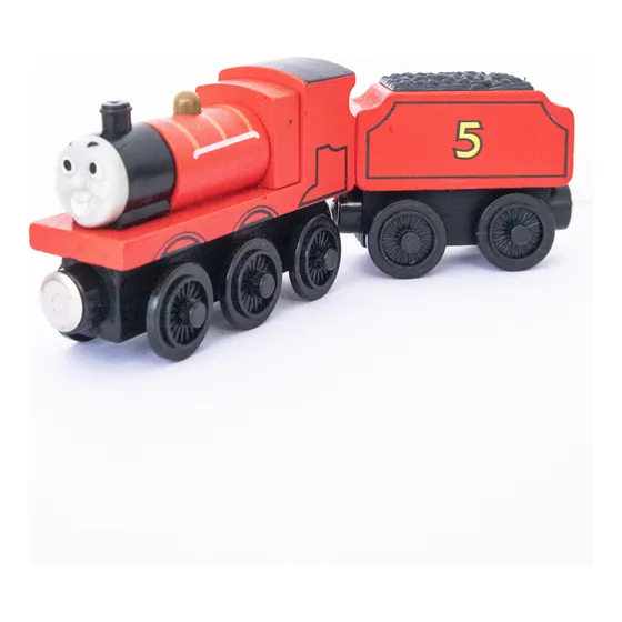 Set Thomas & Friends Tren De Madera James + Vagon Nro5 Rojo