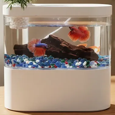Acuario De Escritorio, Pecera, Mini Acuerio Con Luz