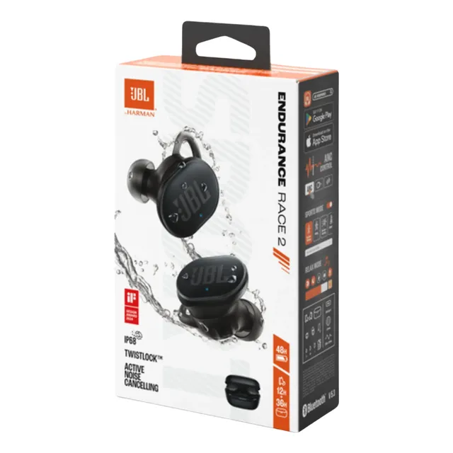 Audífonos Original Jbl Enduranc Race 2 Bluetooth Negros Ip67