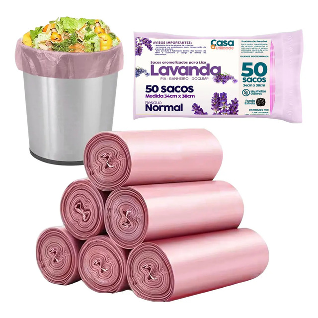 Sacos De Lixo 10l Perfumado Banheiro Cozinha Anti Odores Rosa Sacos De Lixo 10l Perfumado Banheiro Cozinha Anti Odores Rosa