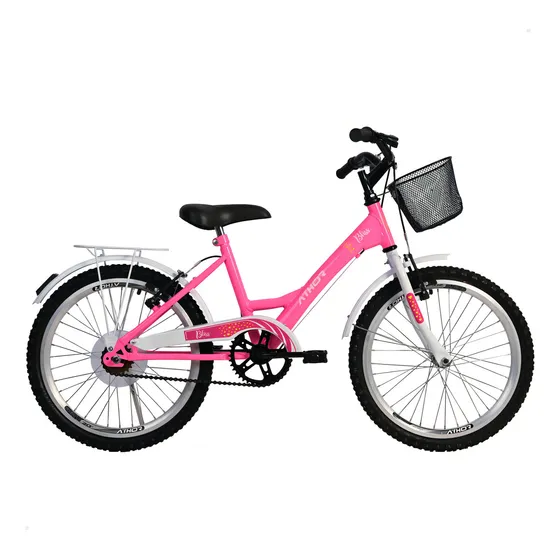 Bicicleta Aro 20 Bliss 6 7 8 9 Anos Sem Macha C/ Cestão Cor Rosa