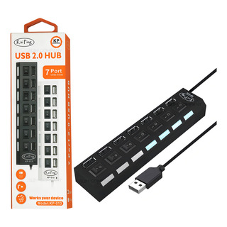 Hub Adaptador Usb 2.0 Con 7 Puertos Multi Conector 480 Mbps Color Negro Hub Adaptador Usb 2.0 Con 7 Puertos Multi Conector 480 Mbps Color Negro