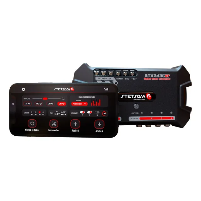 Procesador De Audio Digital Stetsom Stx2436bt 4 Vias Bt