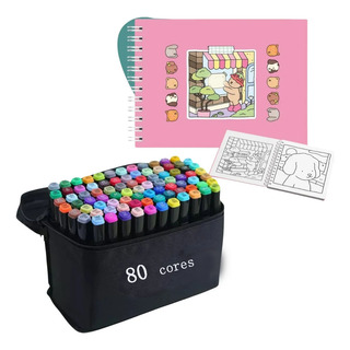 Livro Para Colorir + Marcadores De Pontos Duplos De 80 Cores Livro Para Colorir + Marcadores De Pontos Duplos De 80 Cores