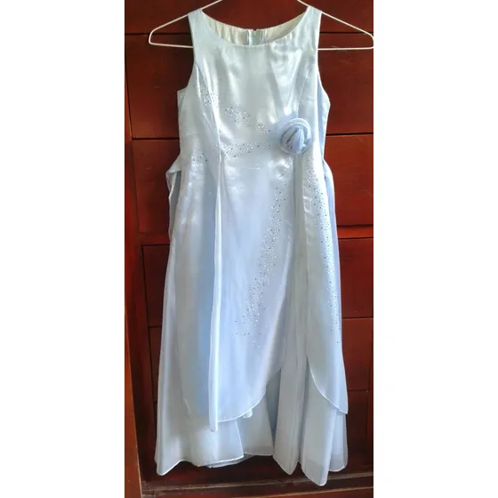 Vestido Formal Azul Celeste De Niña Marca Good Girl Talla 10