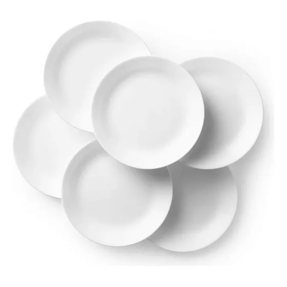 Set 6 Plato Rojo Rub I Para Cena Corelle Livingware Pack