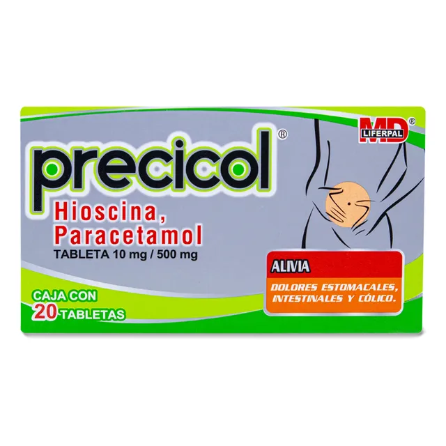 Precicol Hioscina - Paracetamol Caja Con 20 Tabs 10 Mg / 5