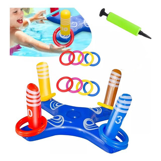 Juego Inflable Lanzamiento Aros Dinámico Alberca Piscina Set Juego Inflable Lanzamiento Aros Dinámico Alberca Piscina Set