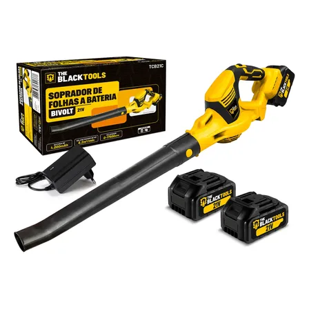 Soprador De Folhas Sem Fio 2 Baterias Elétrico Bivolt 21v Amarelo 127/220v