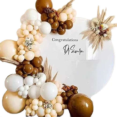 Arco De Globos Orgánico Beige Marrón Retro 138 Pzas