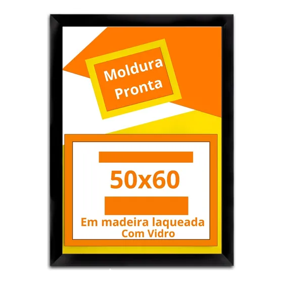 Quadro 60x50 Moldura 50x60 Com Vidro Foto Imagem
