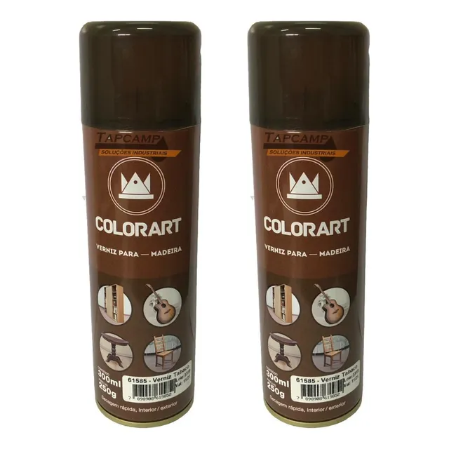 2 Tinta Spray P/ Madeira Moveis Porta Colorart Verniz  300ml