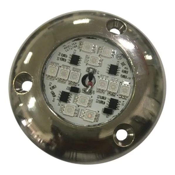 Luz Subaquatica De Inox Arieltek/par Cor Azul 12 Volts