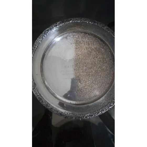 Bandeja Recuerdo Bodas De Plata Baño De Plata