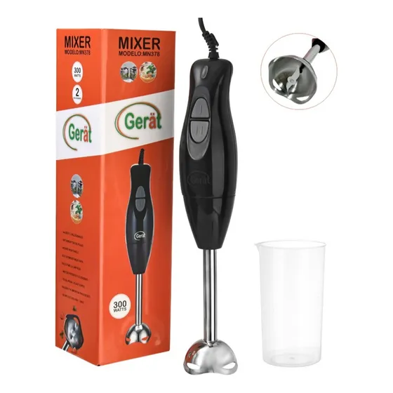 Mixer Con Vaso Graduado, 300w Negro