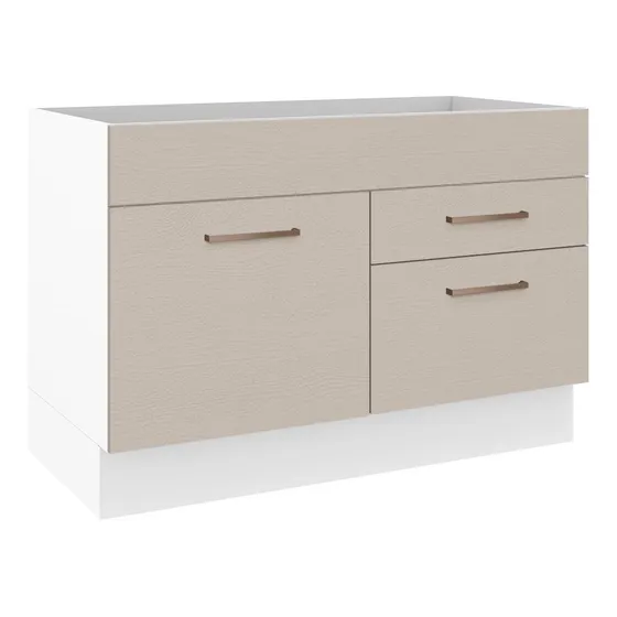Mueble De Cocina 120 X 60 Cm (sin Tablero) Agata Madesa Color Blanco/crema