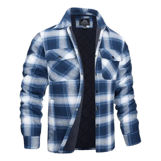 Chaqueta Tipo Camisa De Franela Para Hombre Con Forro Acolch