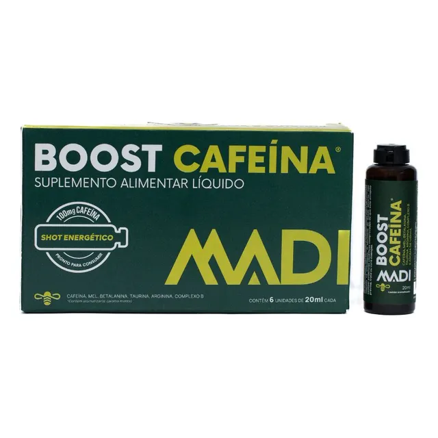 Shot De Energia Treino Madi Energy Boost 6 Unidades