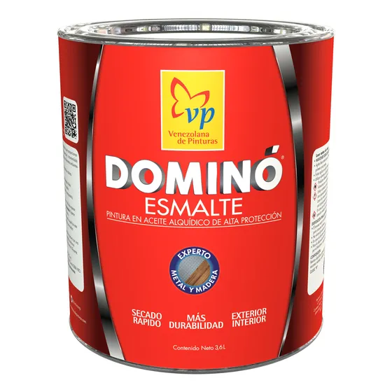 Pintura De Aceite Dominó Esmalte Negro Mate 1/4 Galón Vp 