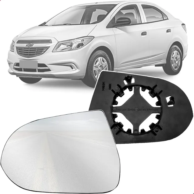 Lente Espelho Retrovisor Onix Prisma 2013 A 2019 Com Suporte