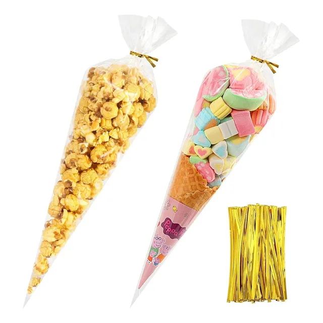 Bolsa Plástica  Cono Ideal Para Sorpresitas Pack 12 Unidades