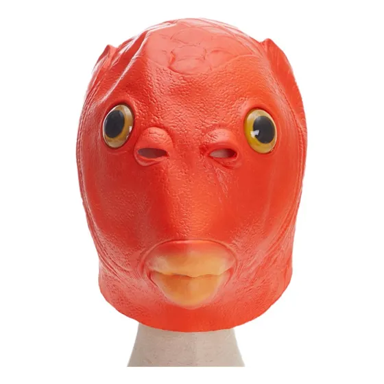 Máscaras De Cabeça De Peixe Vermelho Feio Para Cosplay