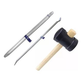 Kit Borracheiro C/ 2 Espátula Chata 60cm + Martelo Borracha Kit Borracheiro C/ 2 Espátula Chata 60cm + Martelo Borracha