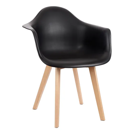 Sillon Silla Magnolia Con Apoyabrazos Butaca Comedor Dormitorio Color Negro Garden Life