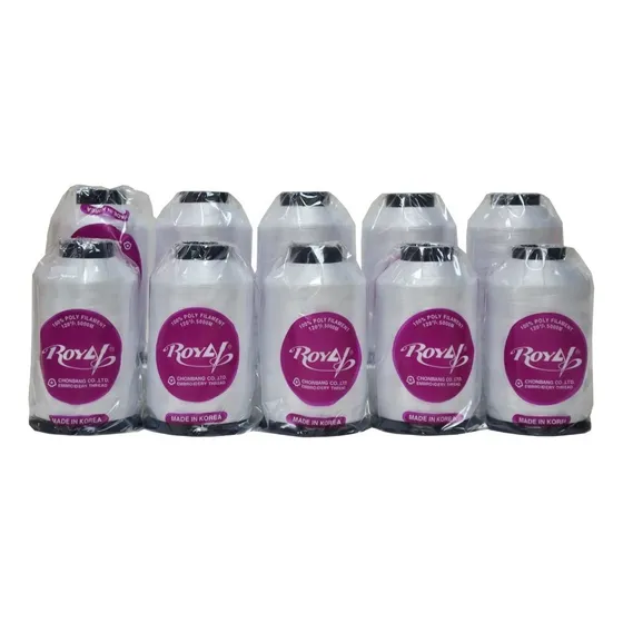 Hilo Blanco Royal 120/2 Para Bordado, Paq. De 10 Hilos